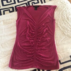 White House Black Market pink capped sleeved shirt